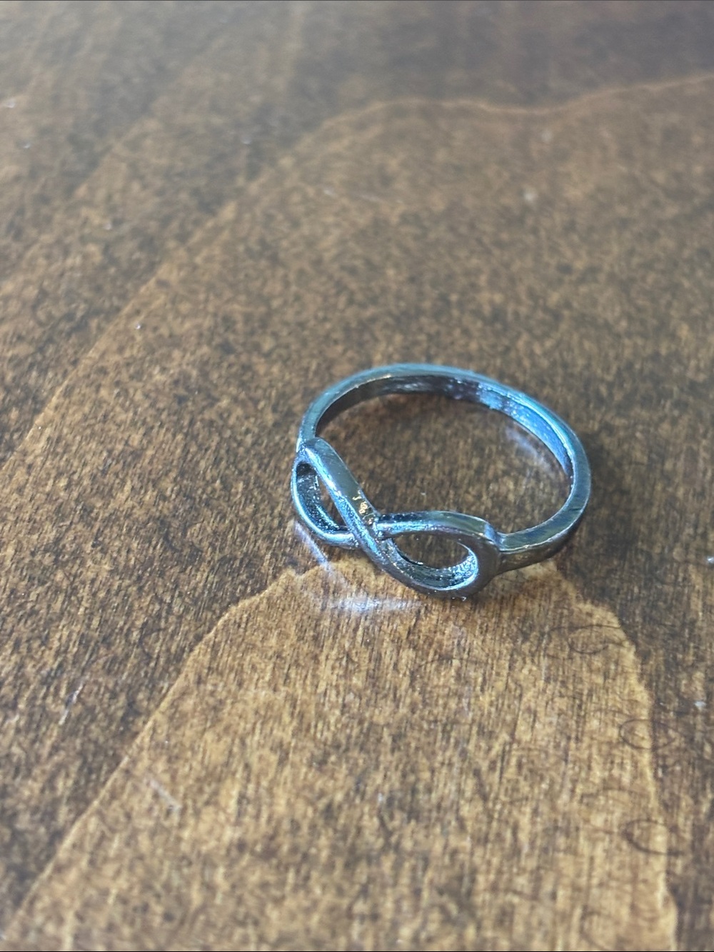Infinity Loop Silver Ring - Simple Stackable Band - Picture 2 of 2